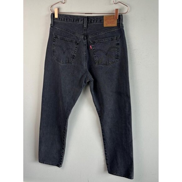 VTG Levi’s 501 Mens Button Fly Big E Red Tab Jeans Black Gray Denim Size W29 L30 - Picture 2 of 13